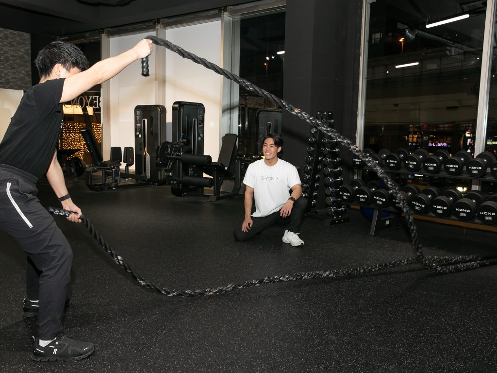 バトルロープトレーニングの様子