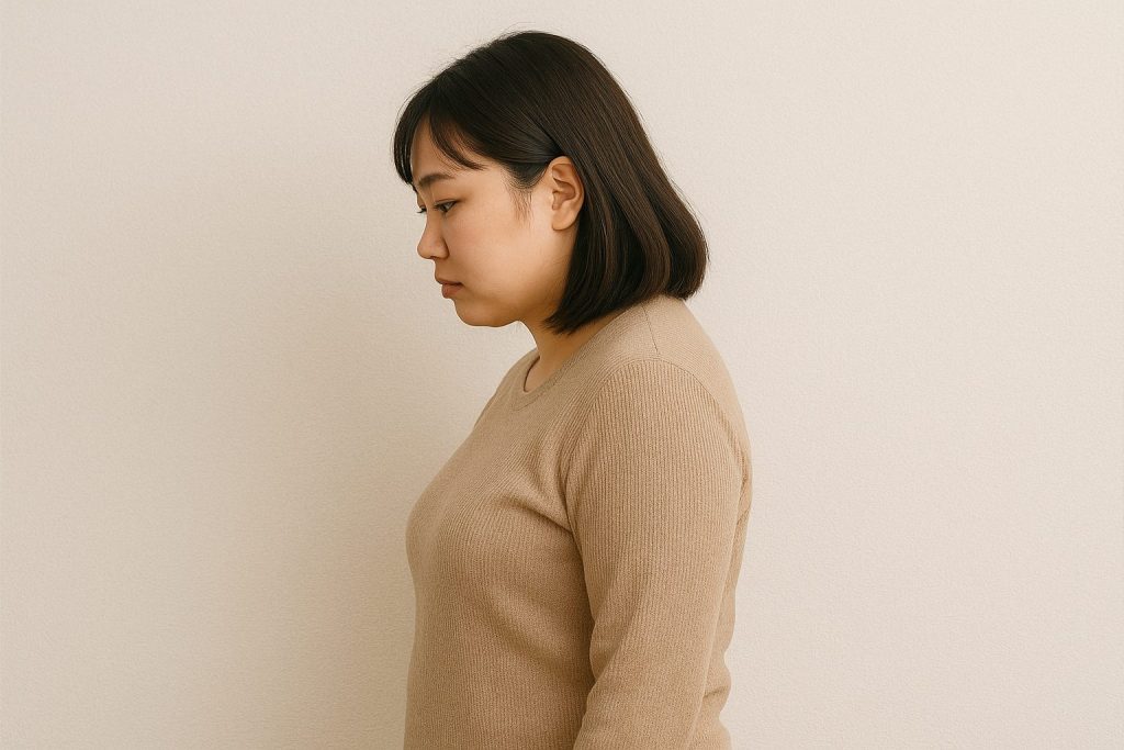 姿勢が悪い女性