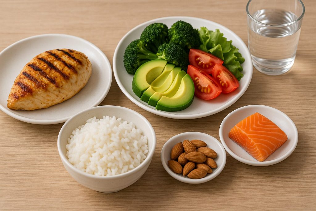 筋肉をつける為の食事画像。