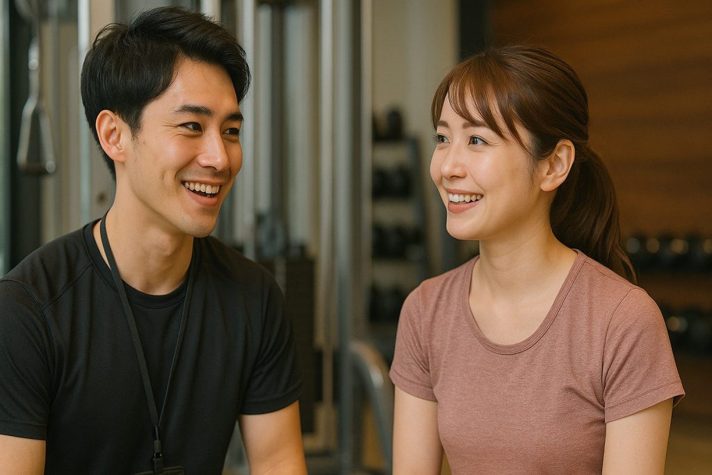 トレーナーとクライアントが会話している様子