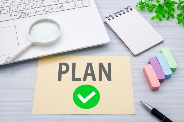 プランと書かれた用紙